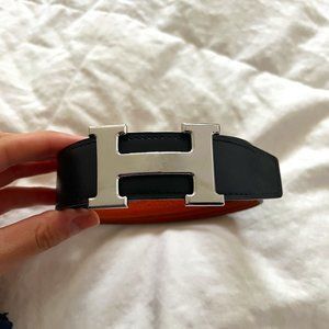 Reversible Orange/Black Hermes Belt